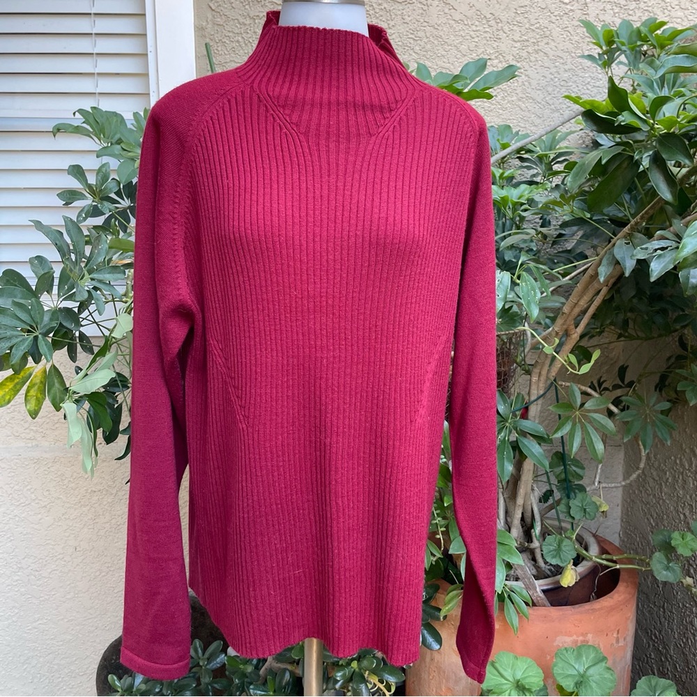 Vintage burgundy 4 YOU knitted wool blend sweater